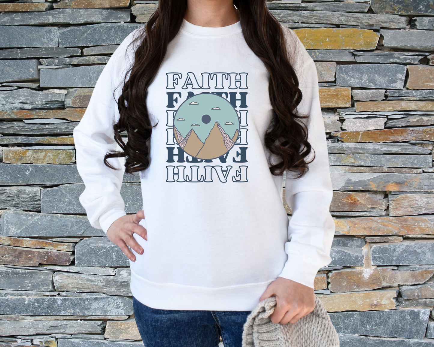 Faith: Find Strength in the Climb Crewneck Sweatshirt