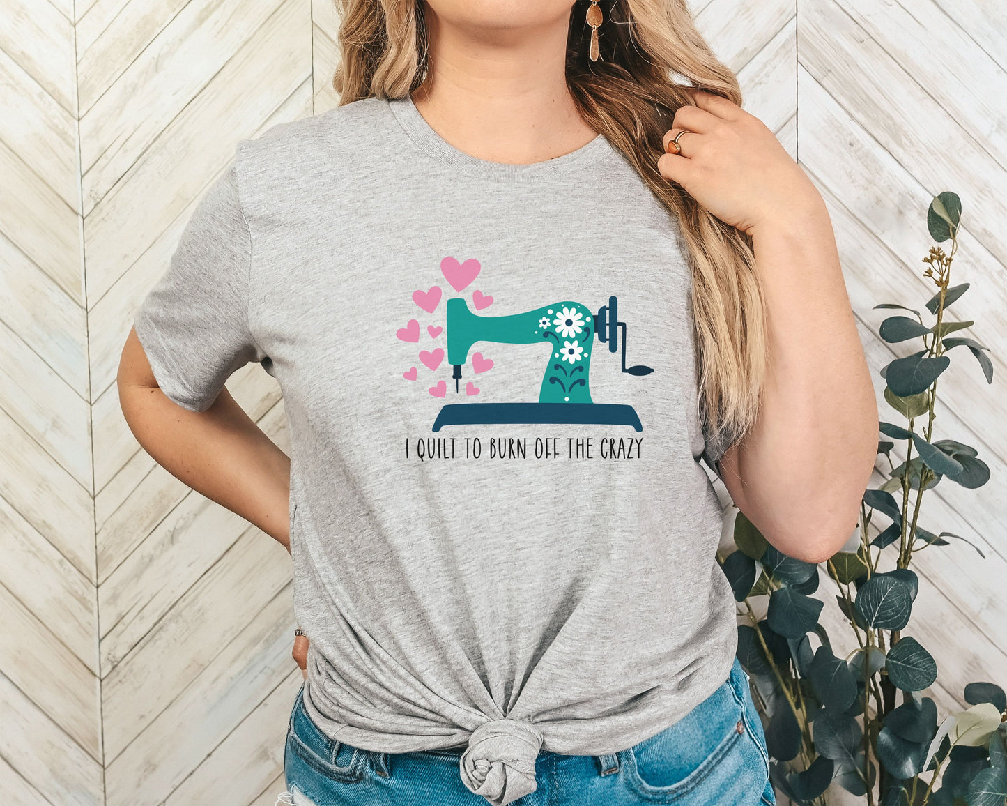 I Quilt to Burn Off the Crazy, Exclusive Quilter's T-shirt