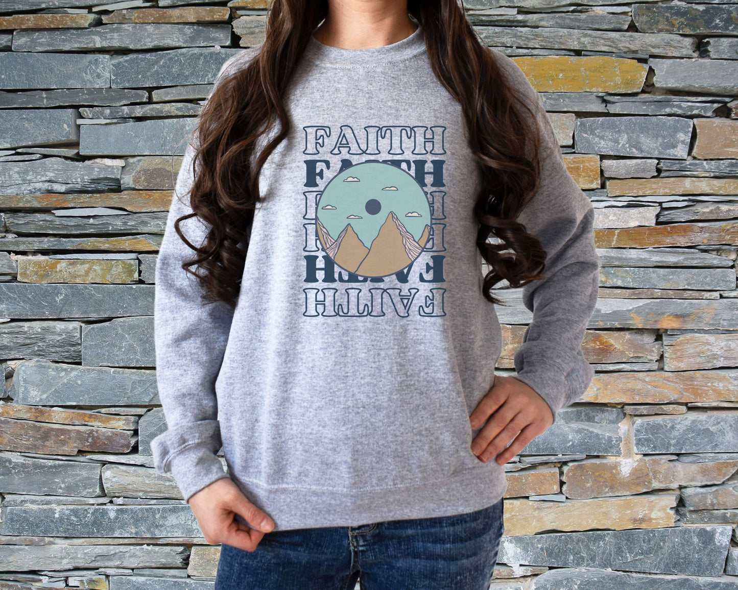 Faith: Find Strength in the Climb Crewneck Sweatshirt