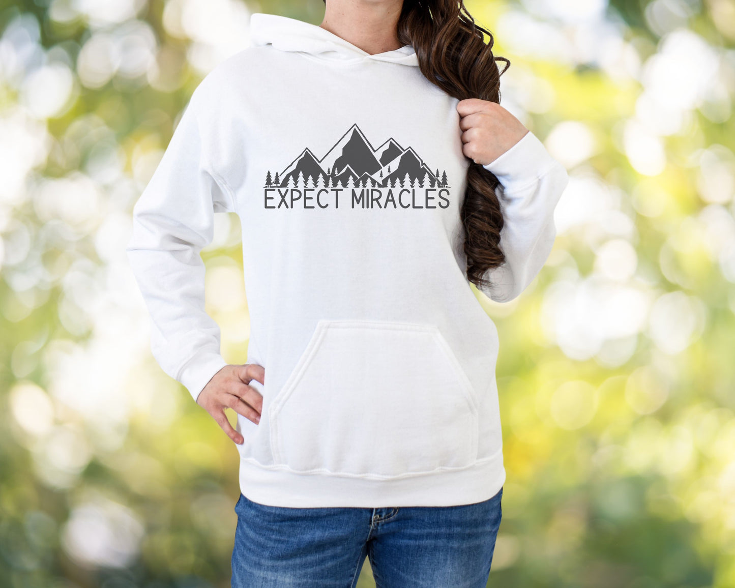Expect Miracles Mountain Tote Bag – Inspirational Nature Canvas Tote