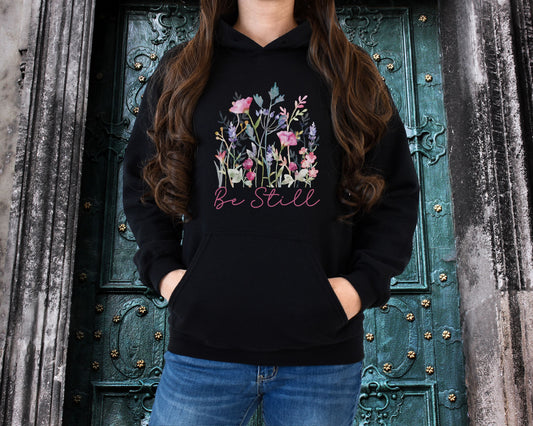 Be Still, Floral Hoodie